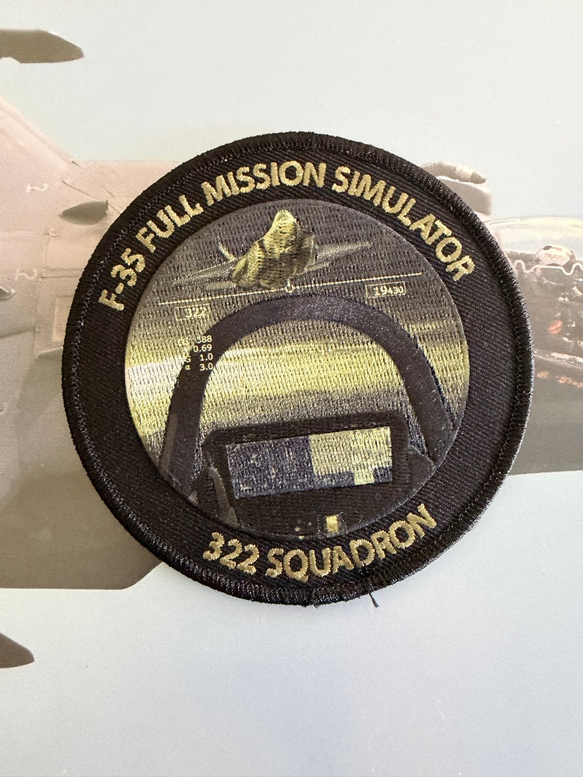 F-35 Full Mission Simulator 322 Squadron patch Rnlaf, Verzamelen, Ophalen of Verzenden, Luchtmacht, Nederland, Embleem of Badge