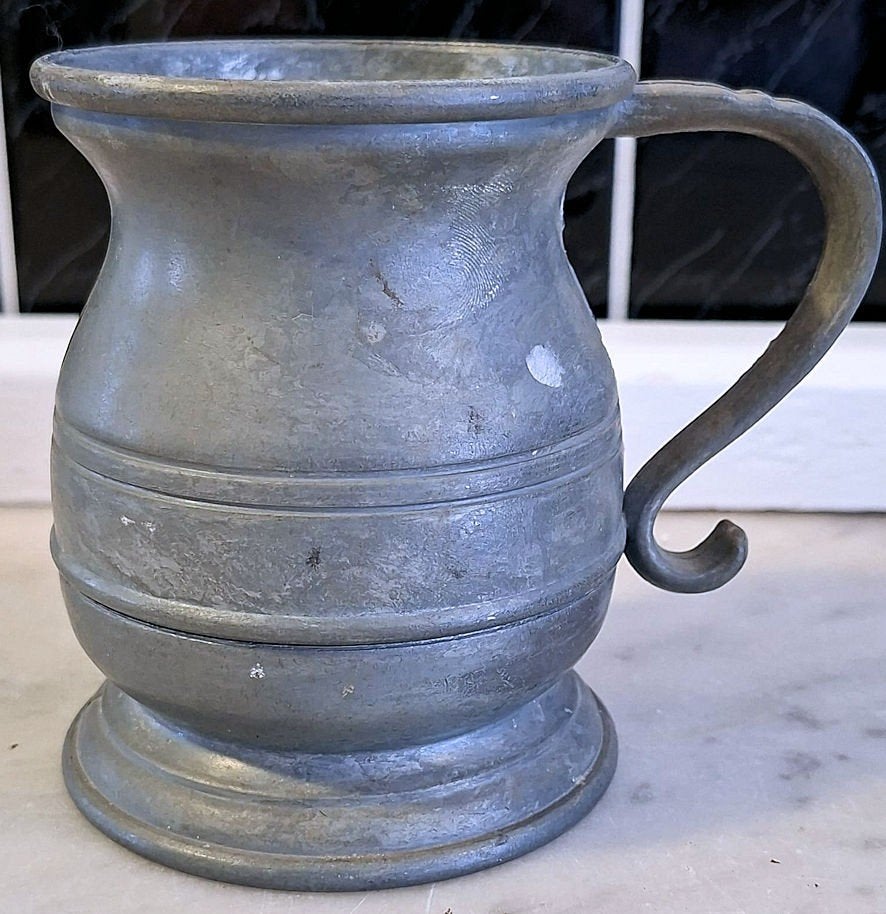 Brocante Duitse Bierpul van Tin, Antiek en Kunst, Ophalen of Verzenden