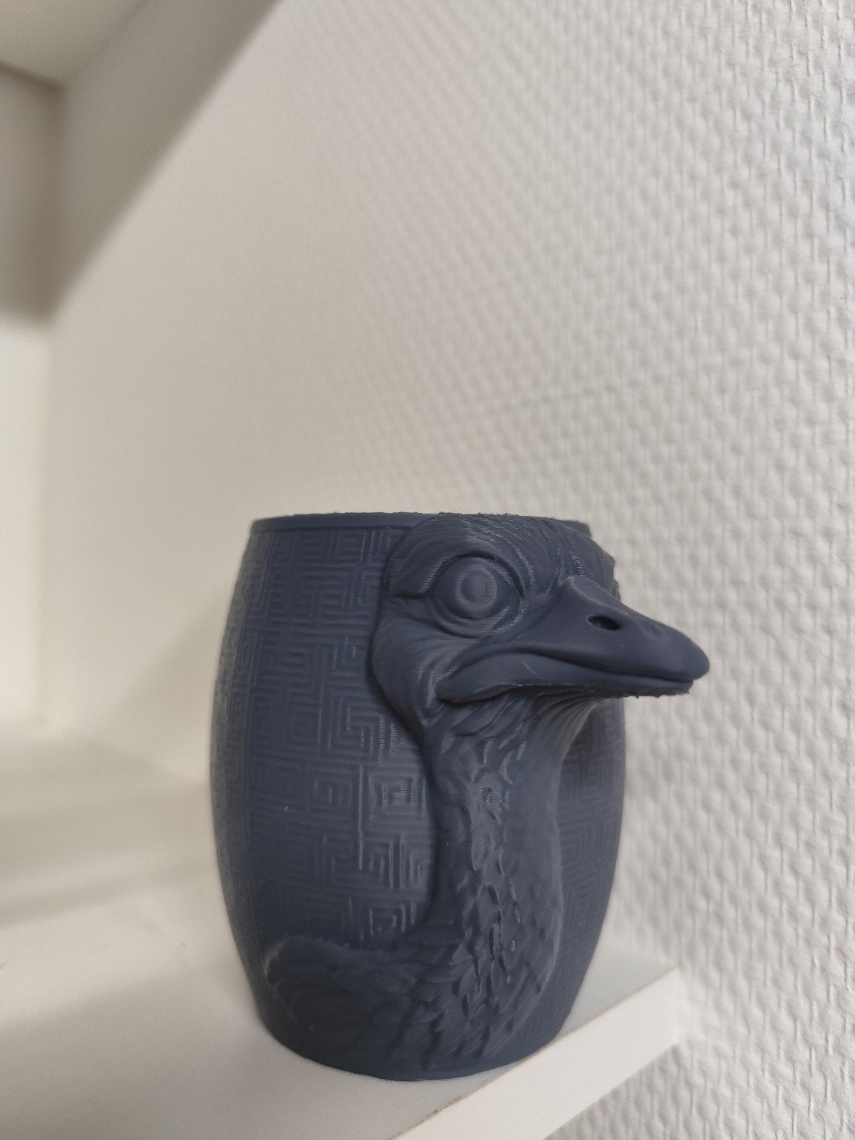 Unieke Struisvogel Pennenhouder - Grijs, Overige stijlen, Nieuw, Kunststof, Ophalen of Verzenden