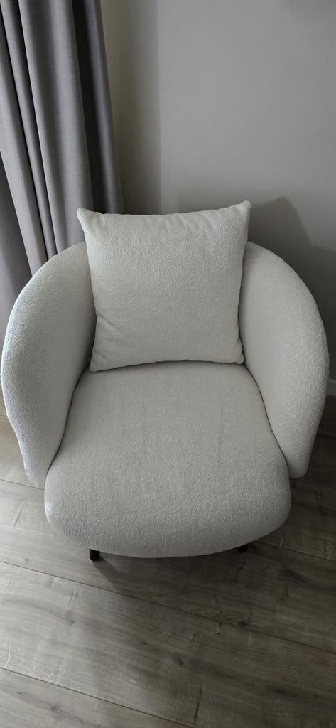 Woood stoel Karwei - Crèmekleurige fauteuil, Ophalen, Modern, Scandinavisch, Wit, Zo goed als nieuw