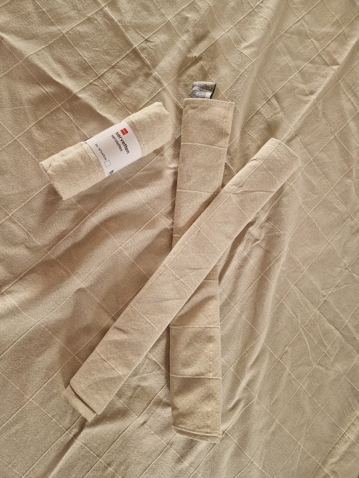 Tafelkleed HEMA rond incl servetten, Ophalen of Verzenden, Rond, Beige