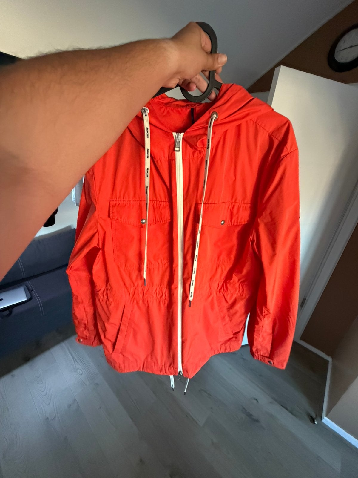 Moncler Orange Windbreaker Jacket – Size M, Kleding | Heren, Jassen | Zomer, Zo goed als nieuw, Maat 48/50 (M), Oranje, Ophalen of Verzenden