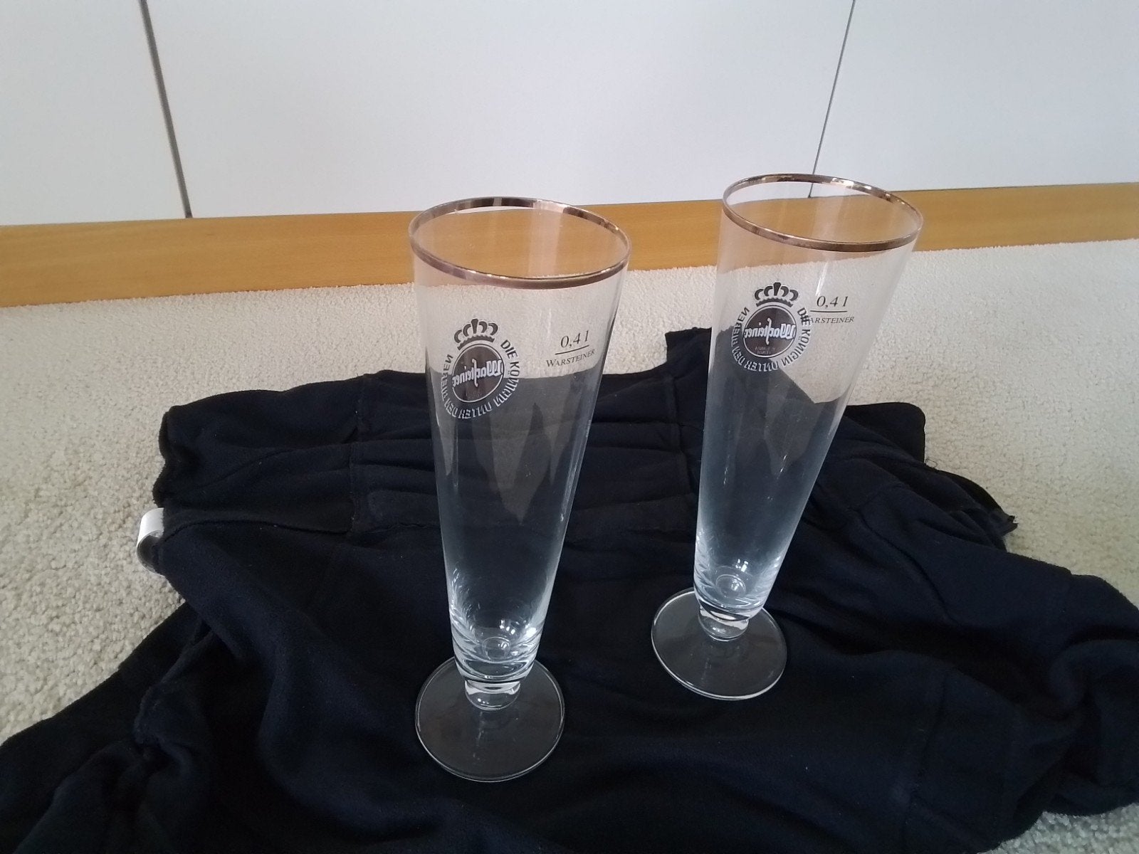 warsteiner bierglas 2 stuks, 0,4 liter, Ophalen, Zo goed als nieuw, Bierglas