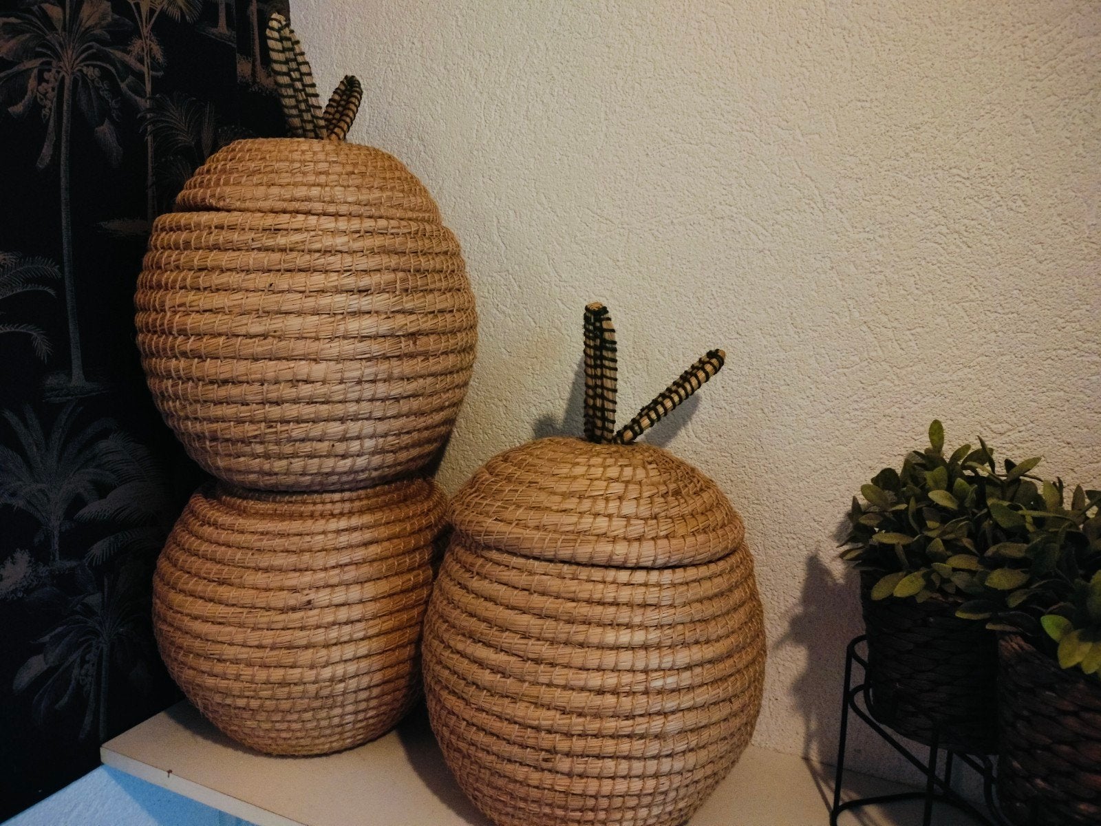 Ikea rieten opbergmand vorm: Appel. (p. st), Ophalen, Rond, Riet