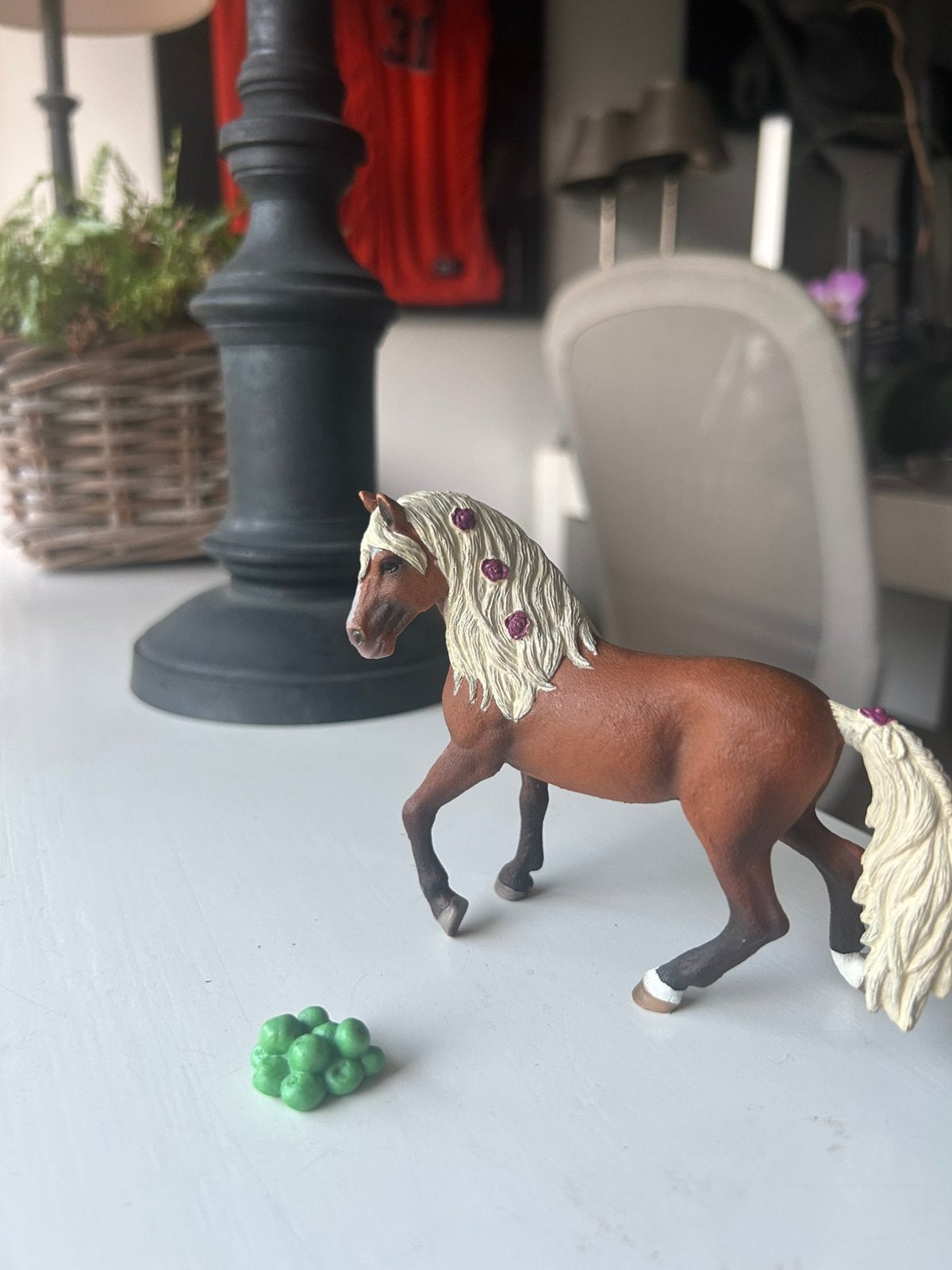 Sleich paard + appels, Ophalen of Verzenden, Zo goed als nieuw, Paard, Beeldje of Figuurtje