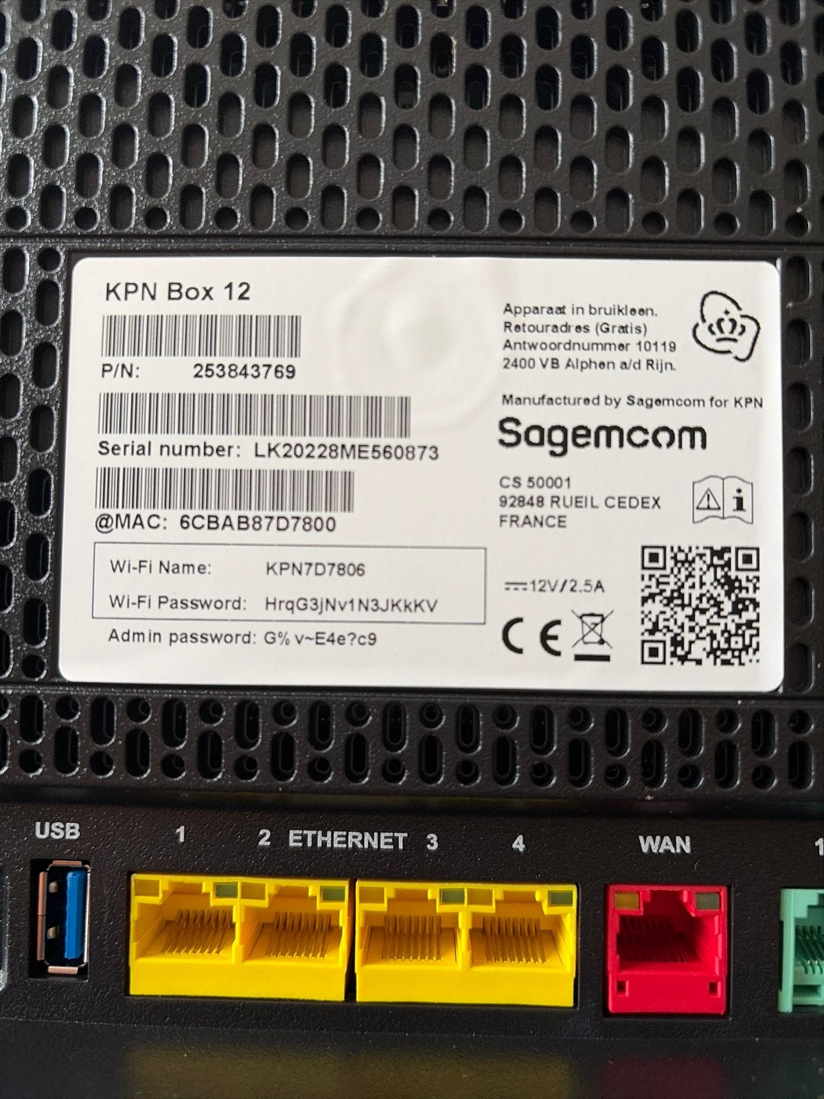 KPN Box 12 Router/Modem - Sagemcom, Ophalen of Verzenden, Zo goed als nieuw, Zonder abonnement, Zonder simlock