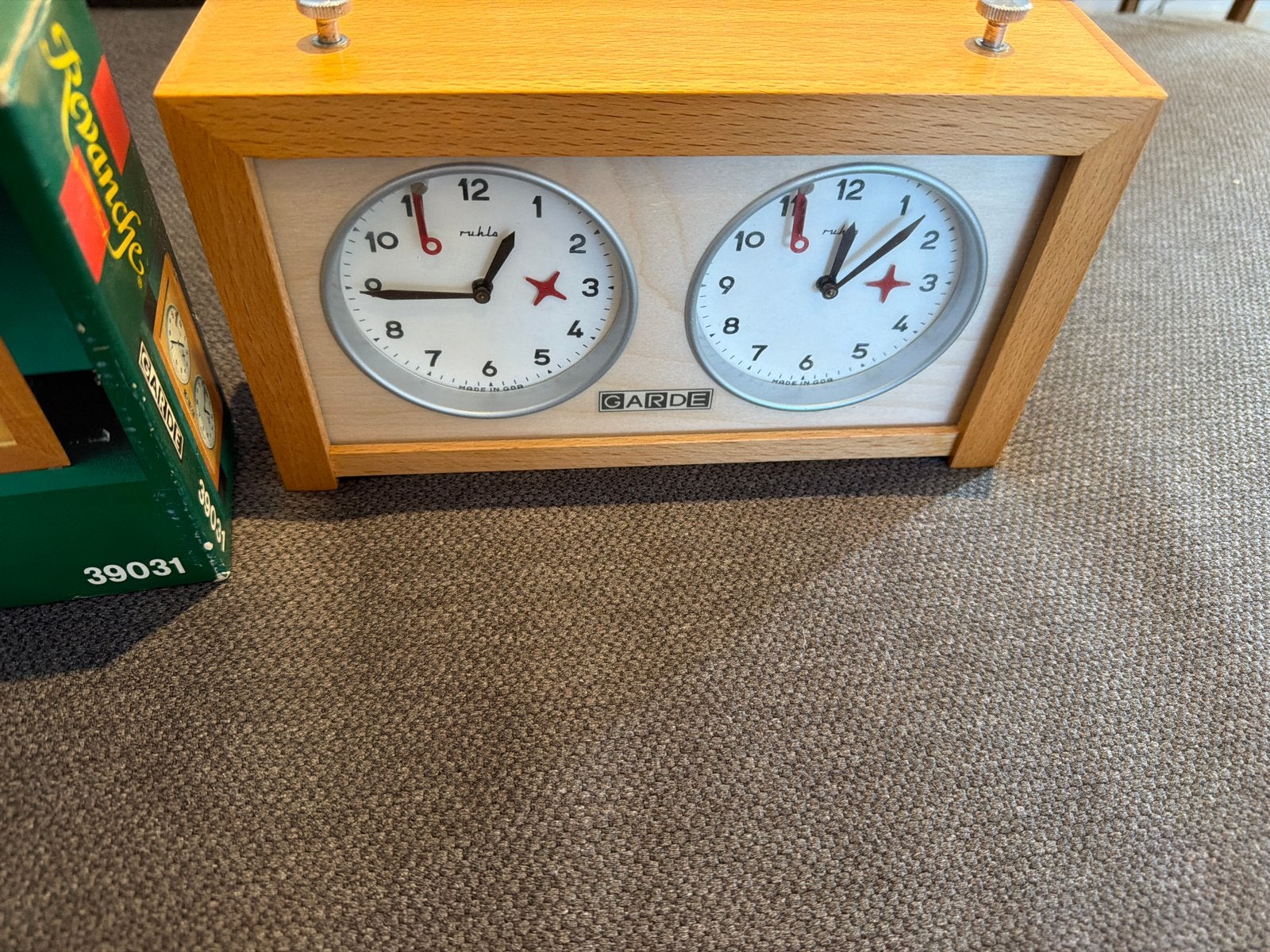 Garde Vintage Houten Schaakklok - Zo goed als nieuw, Ophalen of Verzenden, Zo goed als nieuw, Schaken