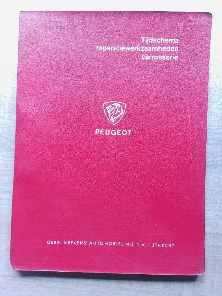 Oud Peugeot 403 - 404 - D4B dealer werktijden carrosserie, Ophalen of Verzenden, Gelezen, Peugeot