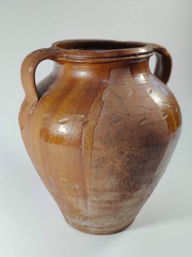 Oude kruik olijf pot, Ophalen of Verzenden