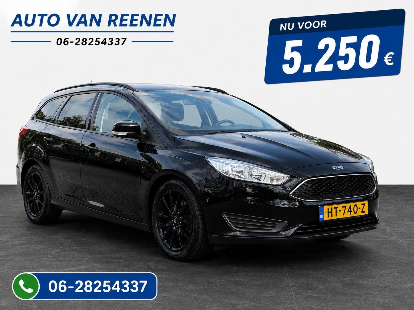 Ford Focus 1.0 Ecoboost 100pk 2016 Zwart, 100 pk, Zwart, Origineel Nederlands, Handgeschakeld