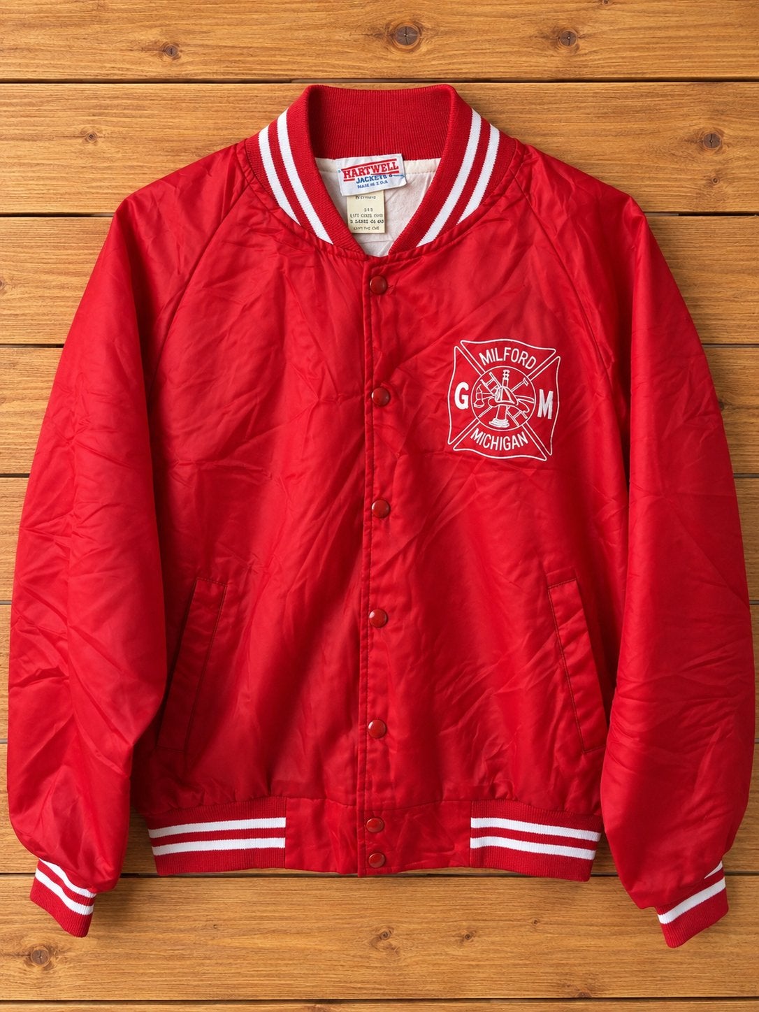 Hartwell Jackets Varsity Jacket Rood XL Made in USA, Kleding | Heren, Ophalen of Verzenden, Zo goed als nieuw, Maat 56/58 (XL)