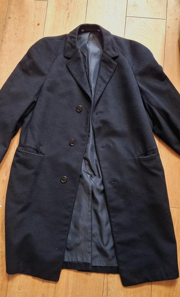 Vintage wollen jas v House of England mt l, Ophalen of Verzenden, Zo goed als nieuw, Maat 52/54 (L), Zwart