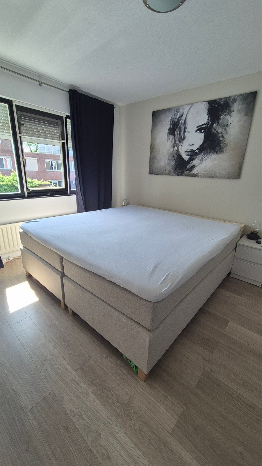 Hotelkwaliteit boxspring van Sinnige 190x200cm ZGAN!!, Ophalen, Beige, Overige maten, 200 cm