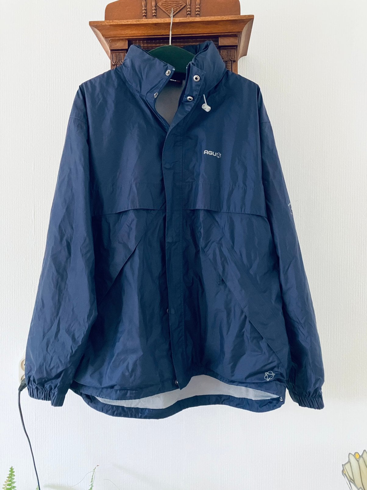 Agu donkerblauw heren regenjack  mt XXL izgs, Caravans en Kamperen, Ophalen of Verzenden, Gebruikt, Regenjas, Heren