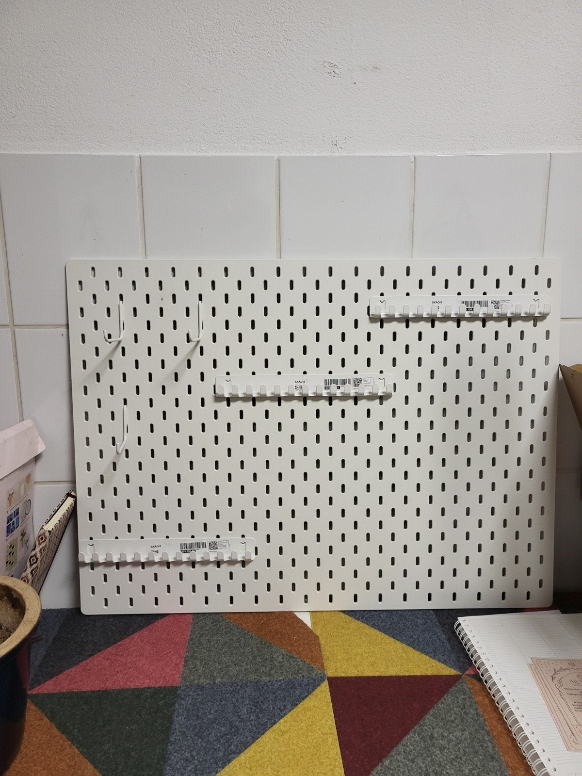 IKEA Skadis Pegboard met accessoires, Ophalen of Verzenden, Zo goed als nieuw, Wit, Metaal