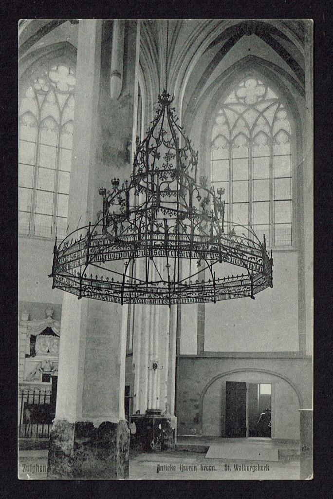 Zutphen - 1912 - Interieur St. Walburgskerk - Antieke kroon, Verzenden, Voor 1920, Gelopen, Noord-Brabant