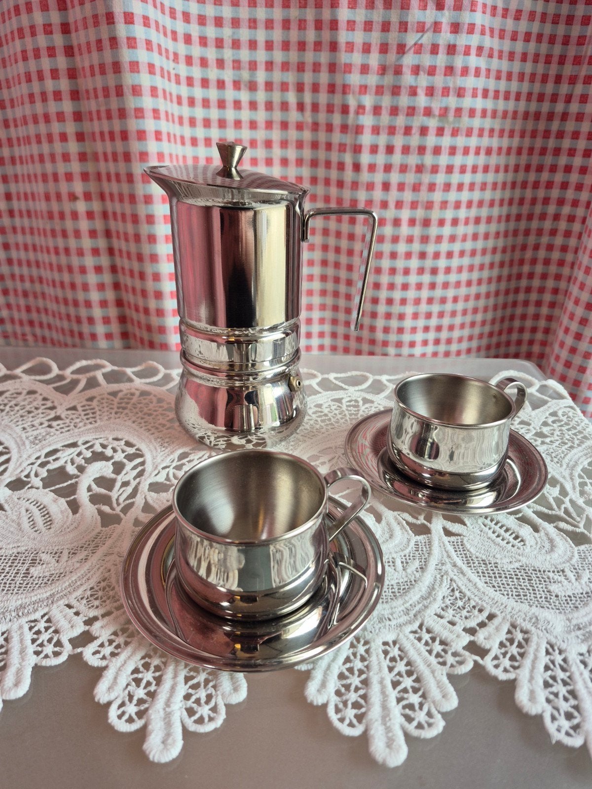 Inoxriv Italy Koffie Percolator met 2 Kopjes, Overige typen, Ophalen of Verzenden, Zo goed als nieuw, Metaal