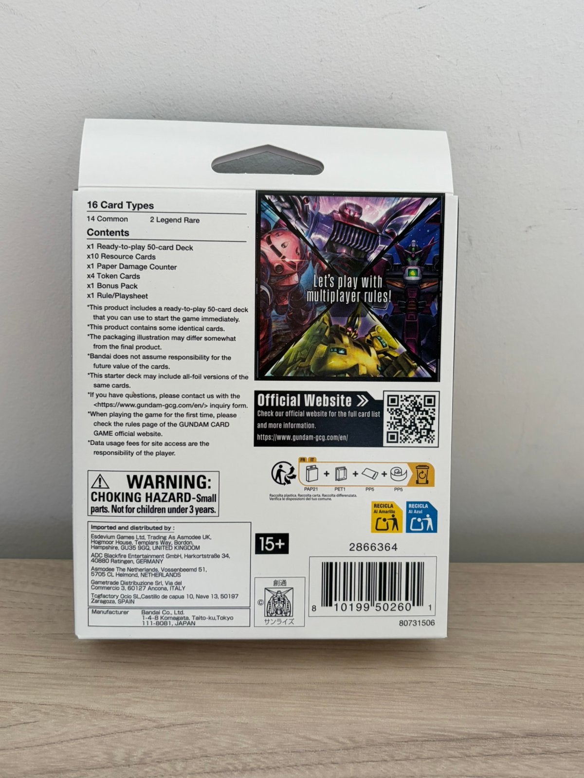Gundam ST11 Aquatic Assault Starter Deck Blue/Purple Bandai, Ophalen of Verzenden, Zo goed als nieuw