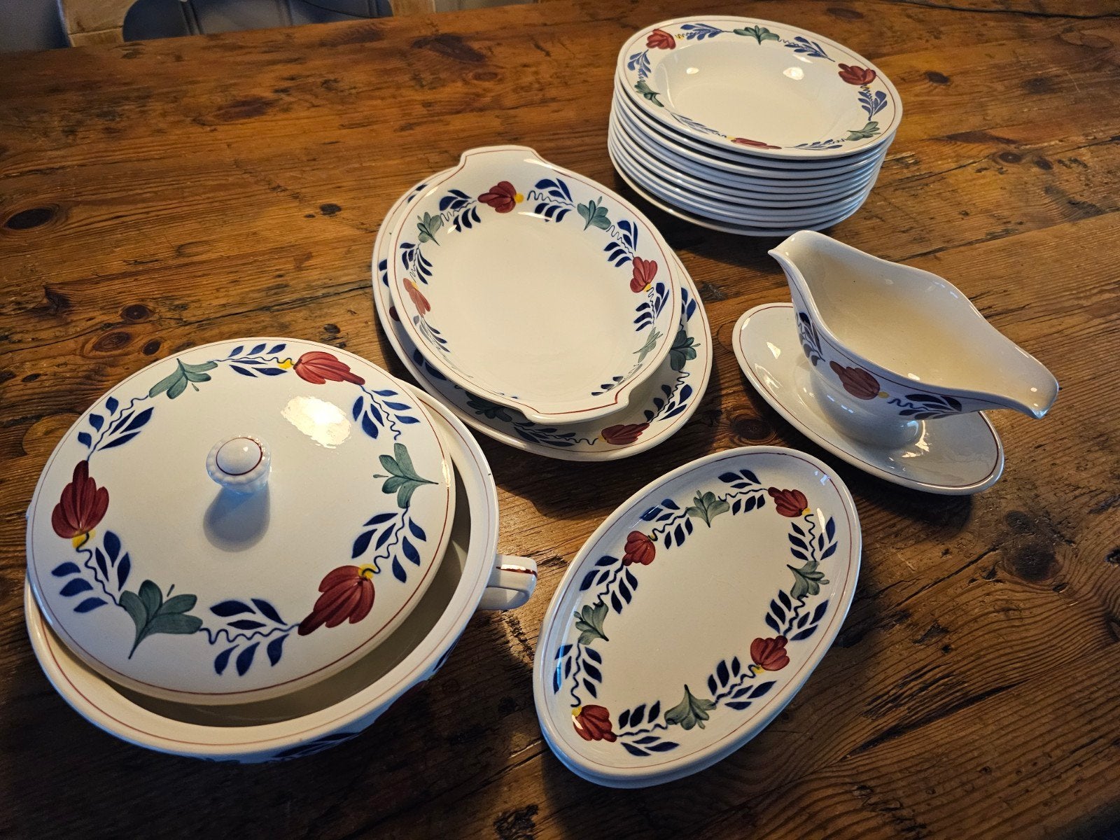 boerenbont servies, Ophalen