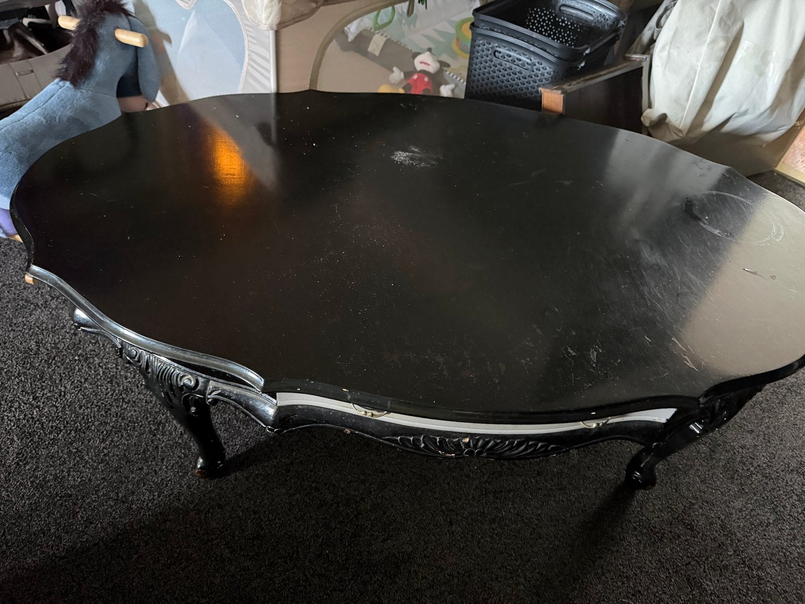 Barok salon tafel, Ophalen, Gebruikt, Ovaal, Overige houtsoorten