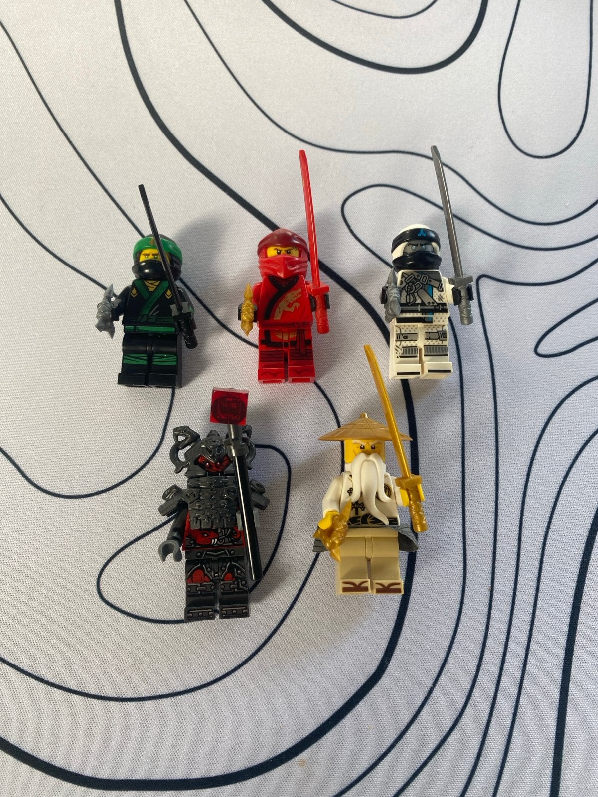 Lego Ninjago Minifiguren - Set van 5 met accessoires, Ophalen, Lego, Zo goed als nieuw, Minifiguur