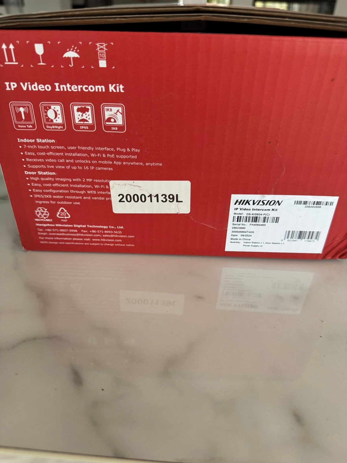 Hikvision IP Video Intercom Kit - Nieuw in doos, Audio, Tv en Foto, Videobewaking, Ophalen of Verzenden, Nieuw, Buitencamera