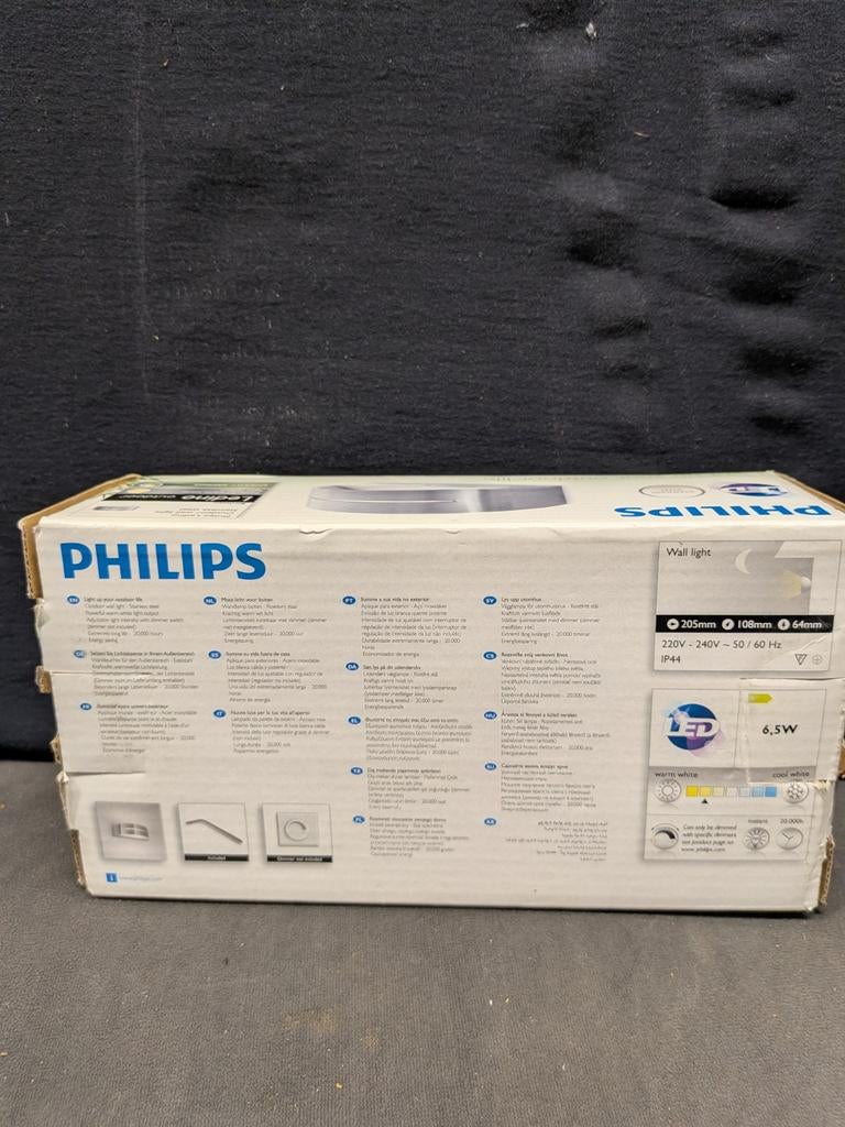 Philips Ledino Buiten Wandlamp LED RVS - Nieuw in doos, High Tech Campus 5, 5656 AE Eindhoven, Nederland, Minder dan 50 watt, Wandlamp