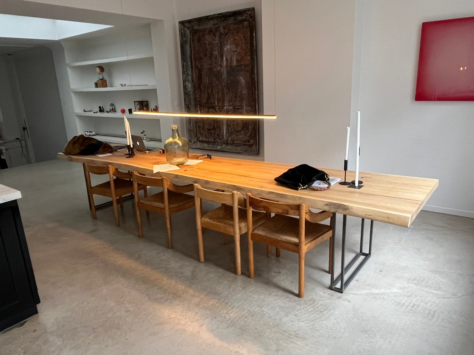 Prachtige en zeer grote 450cm boomstam tafel van WDSTCK, 200 cm of meer, Zo goed als nieuw, Vijf personen of meer, Rechthoekig