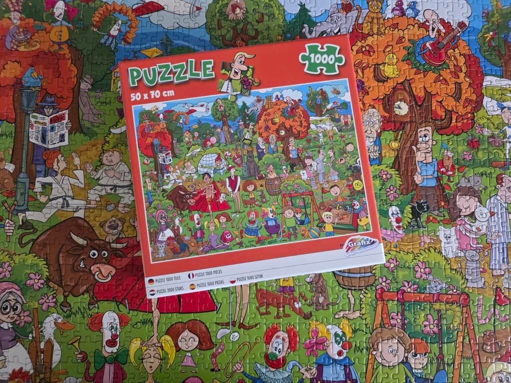 Grafix puzzel 1000 stukjes comicpuzzel is compleet, Ophalen of Verzenden, 500 t/m 1500 stukjes, Zo goed als nieuw