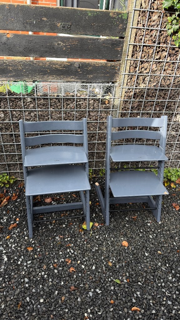 2x stokke tripp trapp kinderstoel (opknappers), Ophalen, Gebruikt, Meegroeistoel