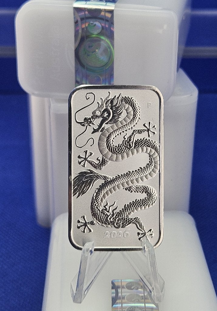 AANBIEDING:    20 STUKS  RECTANGLE DRAGON  2026 ONE OUNCE, Ophalen of Verzenden, Setje, Zilver
