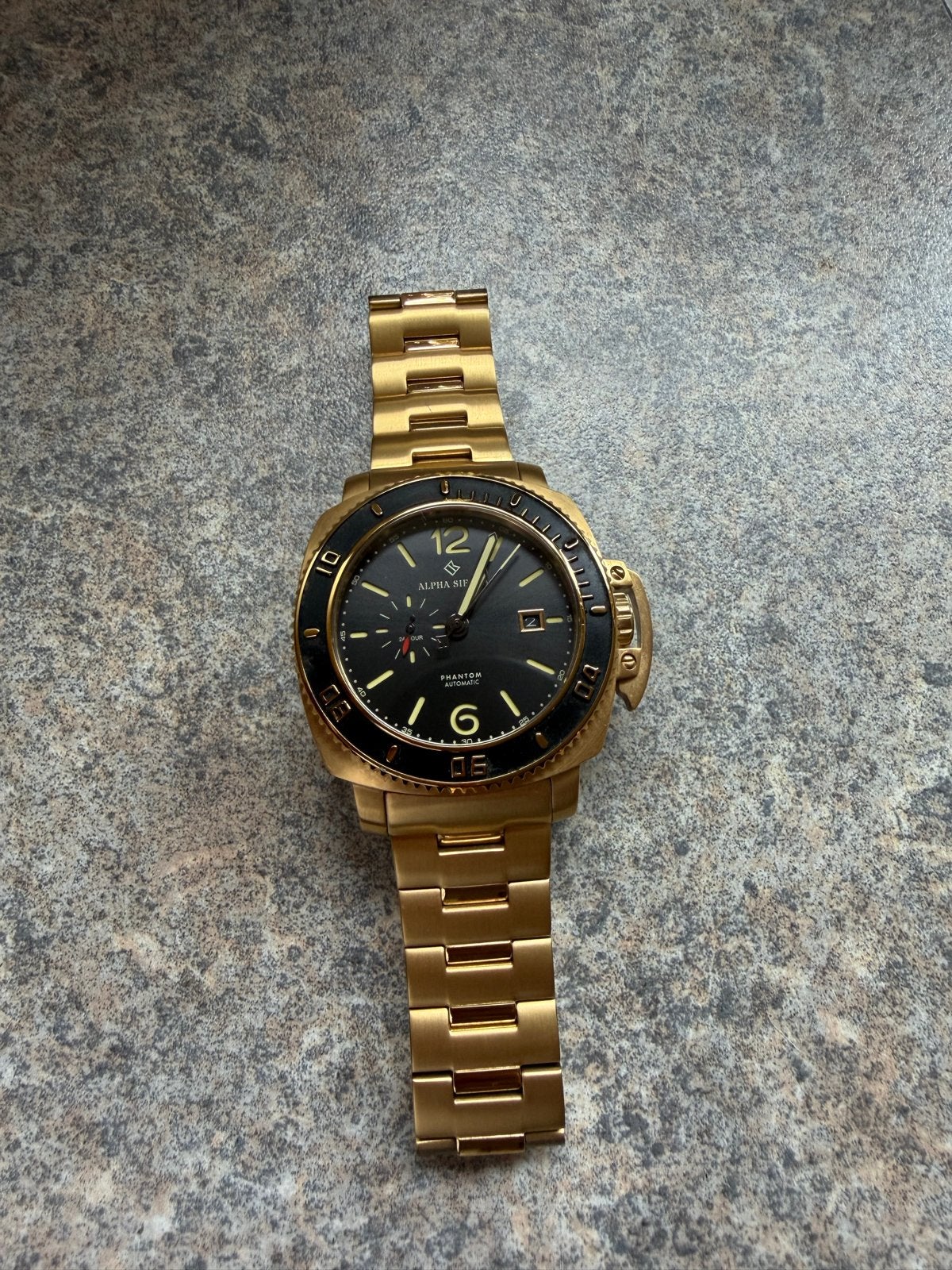 Alpha Sierra Phantom F4-G003 Automatisch Horloge Goud, Polshorloge, Zo goed als nieuw, Goud, Ophalen