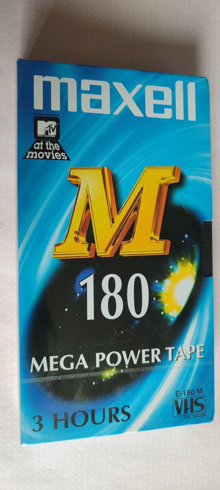 Maxell VHS E-180 M Mega Power Tape 3 uur MTV at the Movies, Ophalen of Verzenden, Nieuw in verpakking, VHS