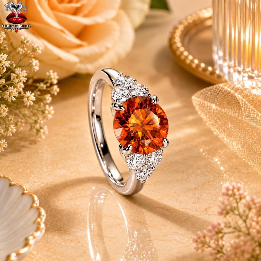 Nerina Diora 3.0 ct Moissanite Ring 925 Zilver Diverse Maten, Verzenden, Foreverrebelstudio@pm.me, 17 tot 18, Met edelsteen