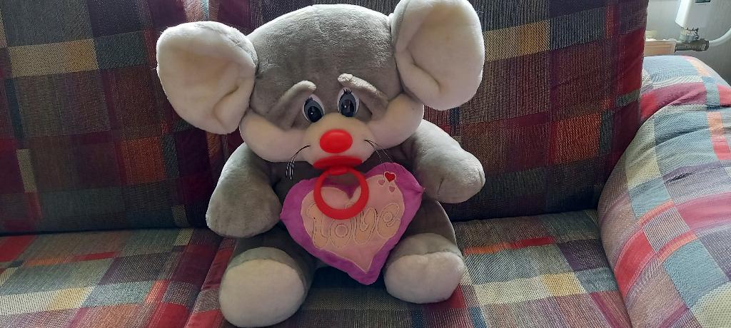Te koop: Grote Love Knuffel, Ophalen, Gebruikt, Beer, Grijs