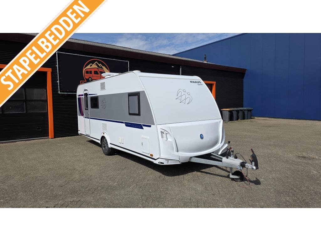 Knaus Sport Silver Selection 540 FDK Airco, Voortent, Stapel, Caravans en Kamperen, Caravans, Overige typen, Bedrijf, Treinzit