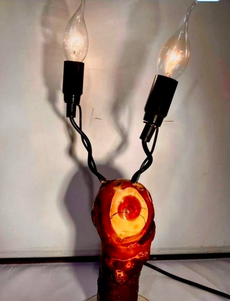 Boomstam lamp met flexibele lampjes, Nieuw, Ophalen of Verzenden, Landelijk, Minder dan 100 cm