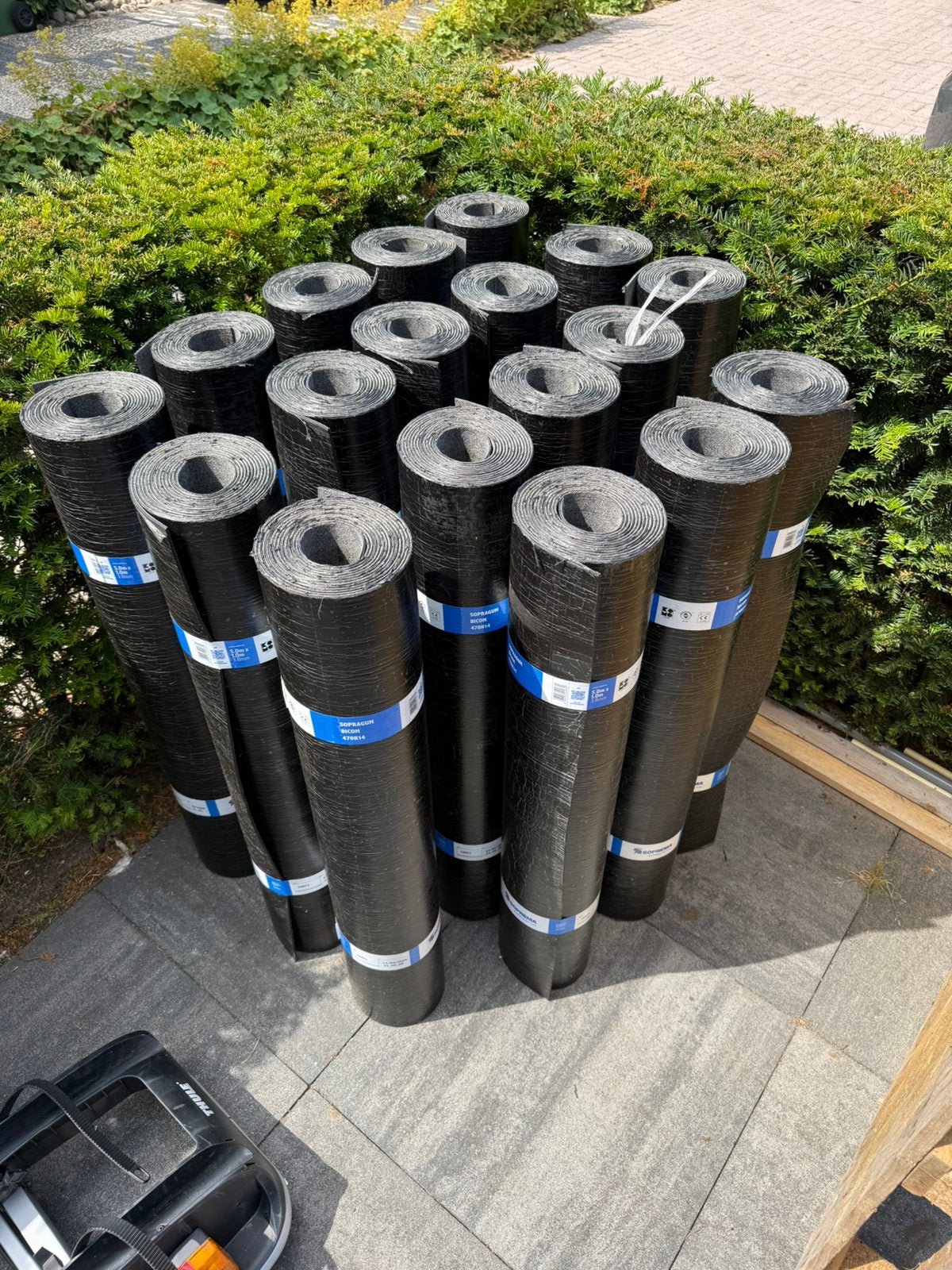 Soprema dakleer 90 m2 - Sopragum Bicom 470K14 - 18 rollen, Ophalen, Overige materialen, Zwart, Nieuw