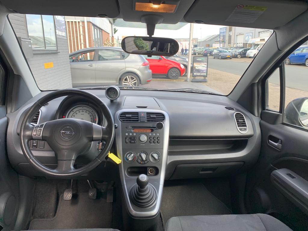 Opel Agila 1.2 Enjoy|2e eig|Airco|El.Ramen|APK, Voorwielaandrijving, 4 cilinders, Zwart, Origineel Nederlands