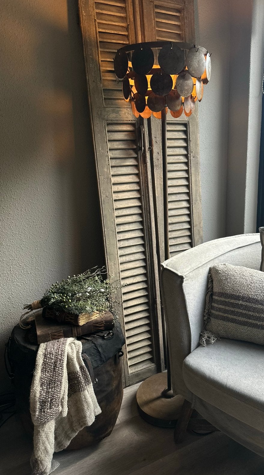 Hoffz vloerlamp Mura, 100 tot 150 cm, Ophalen of Verzenden, Zo goed als nieuw, Metaal