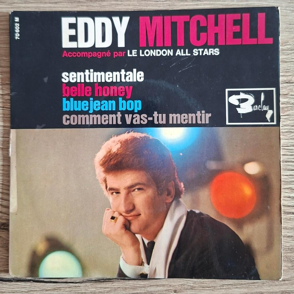 Eddy Mitchell EP met Elvis & Eddie Cochran nrs in het Frans!, Gebruikt, 7 inch, Ophalen of Verzenden, Pop
