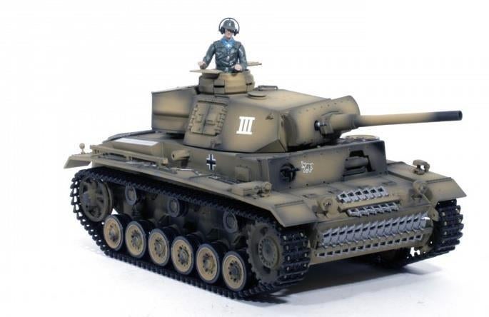 Tank Torro Panzer 3 met rook en geluid 2.4GHZ desert camo, Ophalen of Verzenden, Nieuw