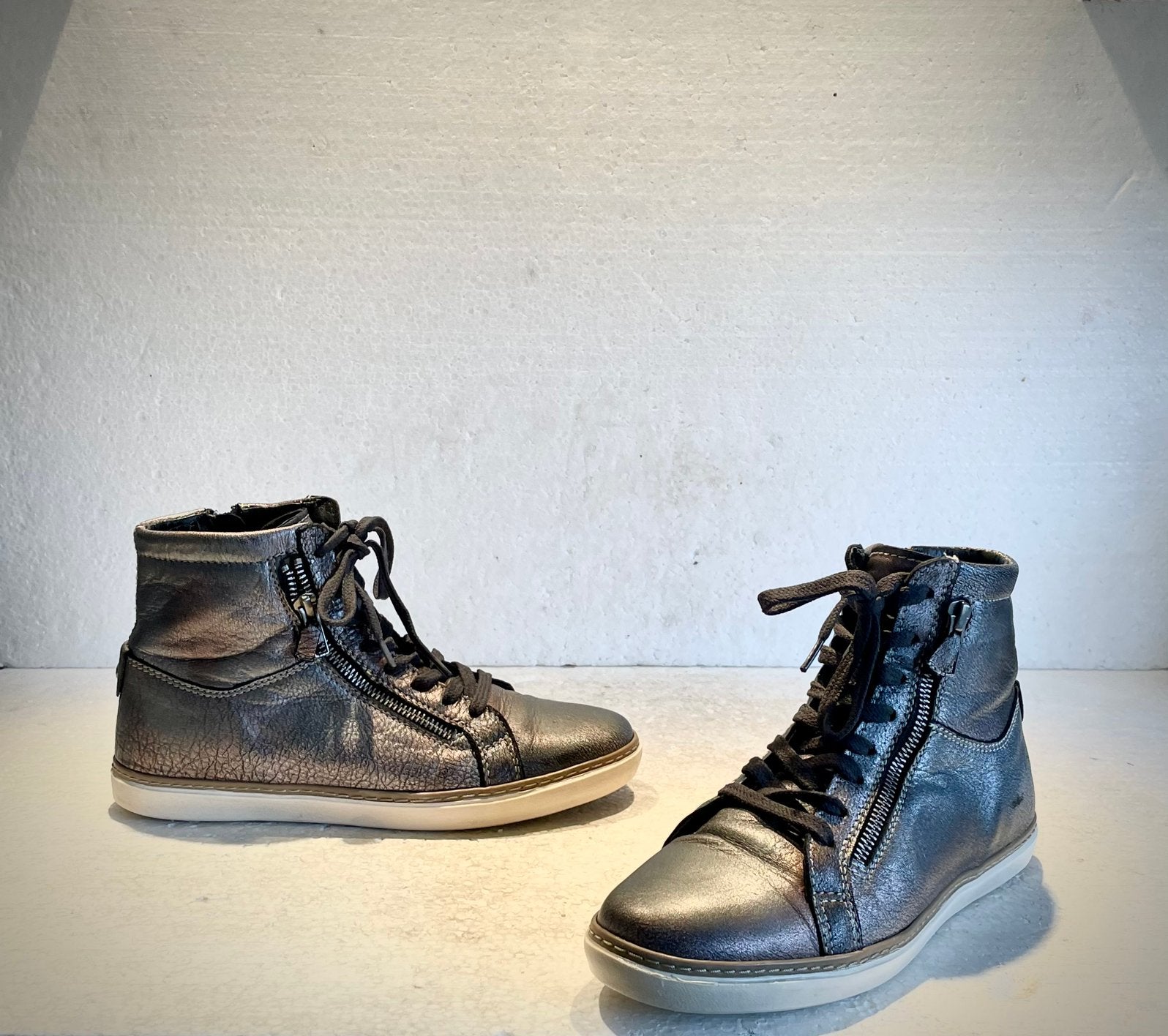 Wolky Comfort schoenen sneakers veter/rits grijs metallic 38, Ophalen of Verzenden, Zo goed als nieuw, Lage of Enkellaarzen