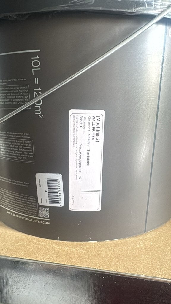 2x 10L Eric Kuster Wall Primer Sandstone, Ophalen, Overige kleuren, Nieuw, Verf