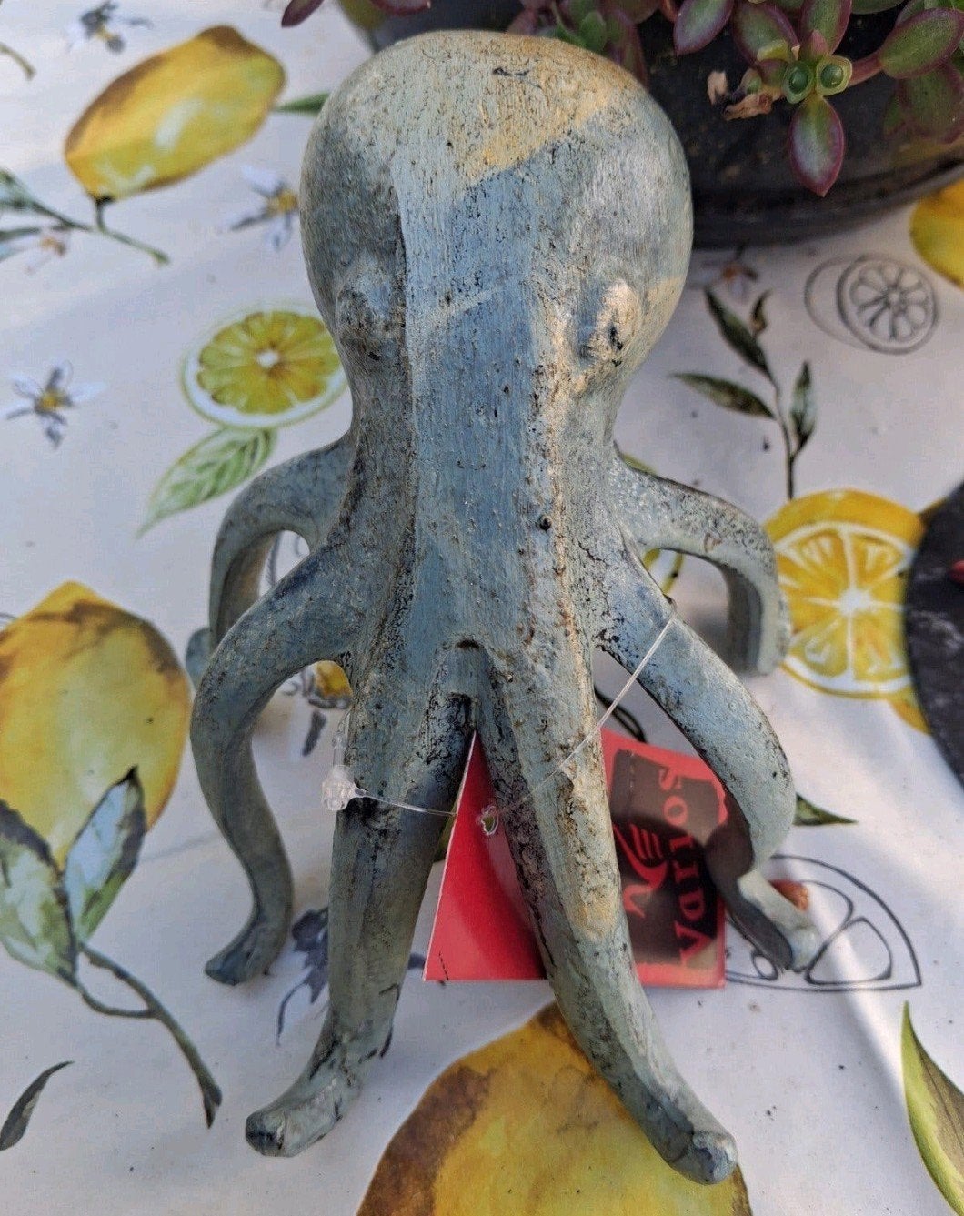 Iron octopus turqoise goud, Verzamelen, Beelden en Beeldjes, Verzenden, Nieuw, Dier