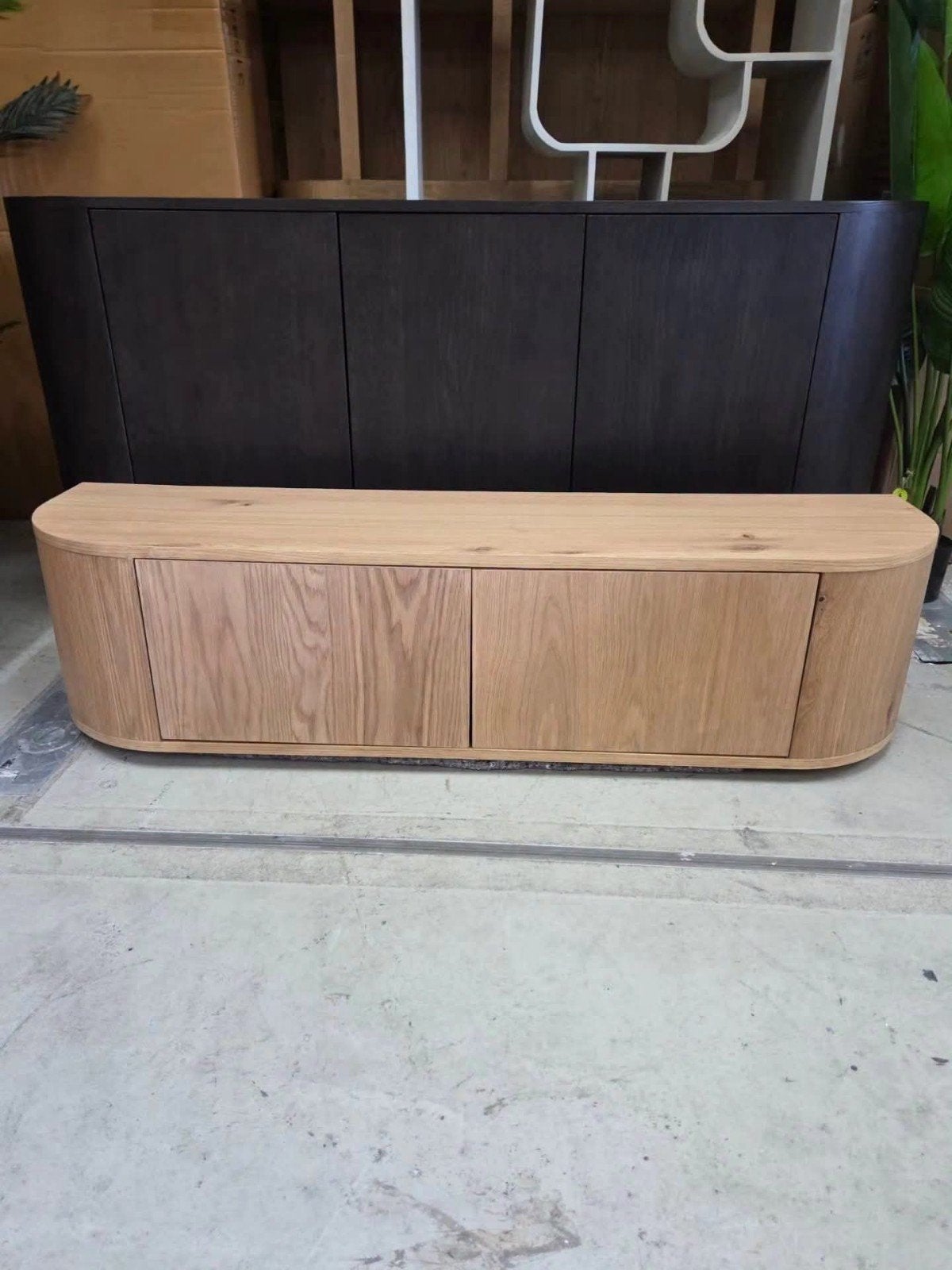 Zwevend TV-meubel Novero Eiken, 140 cm van Livingfurn., Ophalen, Eikenhout, 100 tot 150 cm, .