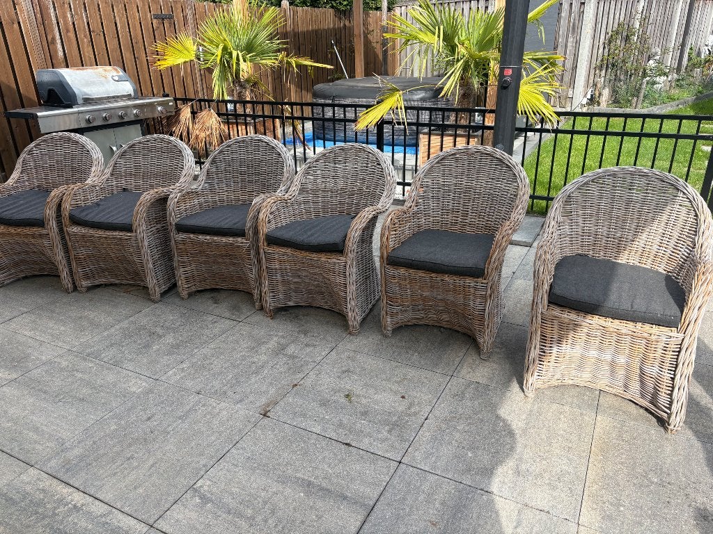 Rieten stoelen, Huis en Inrichting, Ophalen, Gebruikt, Bruin, Riet of Rotan