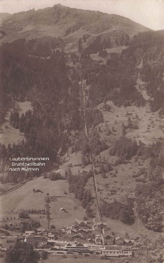 703-294-001 Lauterbrunnen Drahtseilbahn nach Murren, Verzenden, Voor 1920, Overig Europa