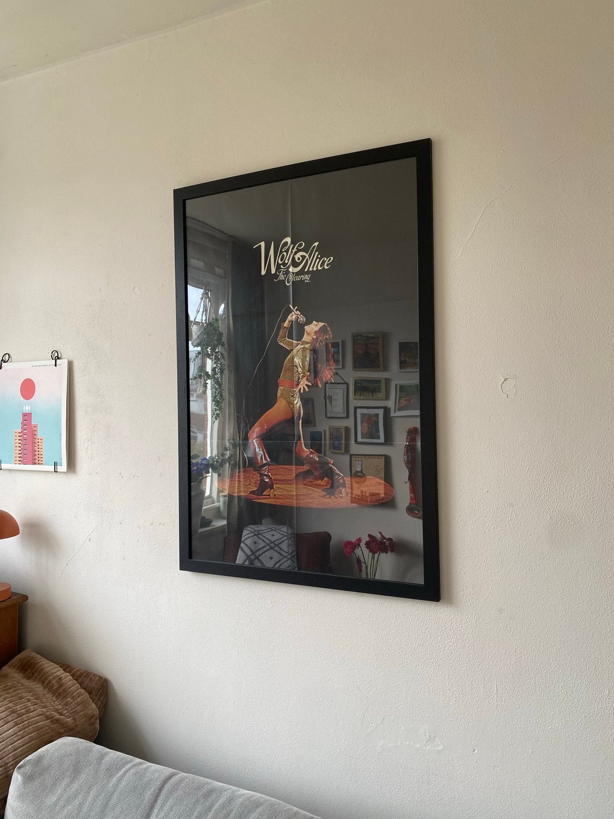 Grote fotolijst 95x65 cm (evt. inclusief poster), Huis en Inrichting, Ophalen, Zo goed als nieuw, Fotolijst, Hout