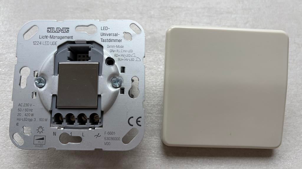 Jung 1224 LED UDE universele tast dimmer + bedieningselement, Ophalen of Verzenden, Zo goed als nieuw